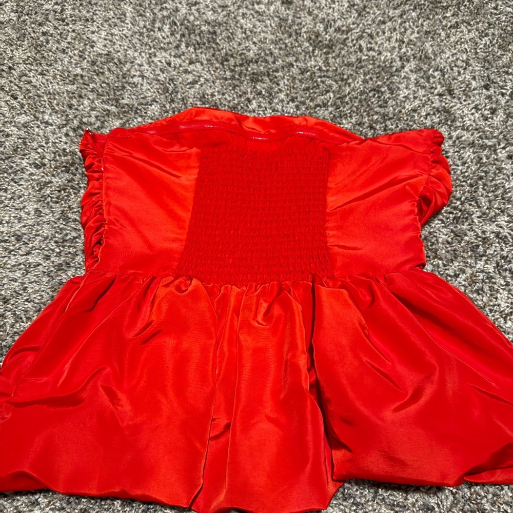Steve Madden Red Strapless Satin Top - Picture 3 of 3